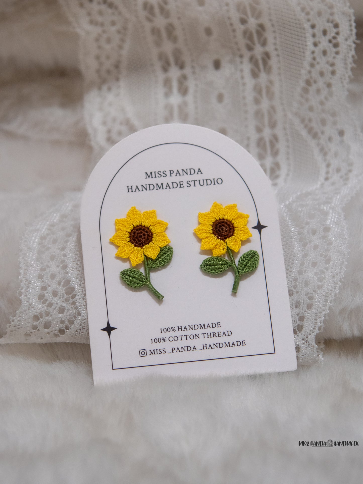 Micro Crochet Earrings/Sunflower