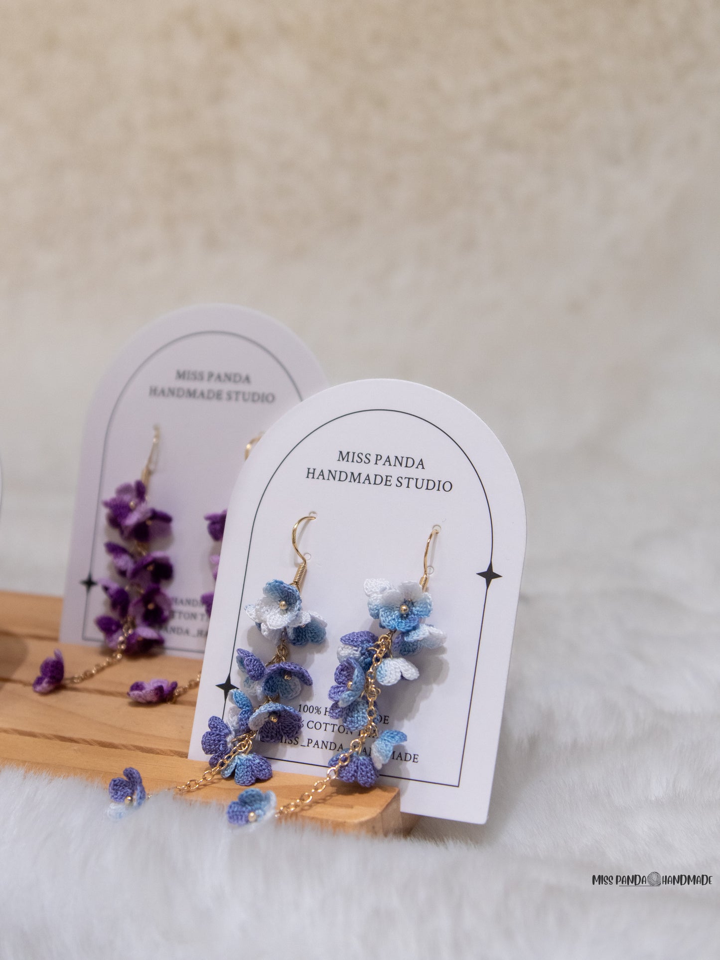 Micro Crochet Earrnigs/Ten Petals Bloom