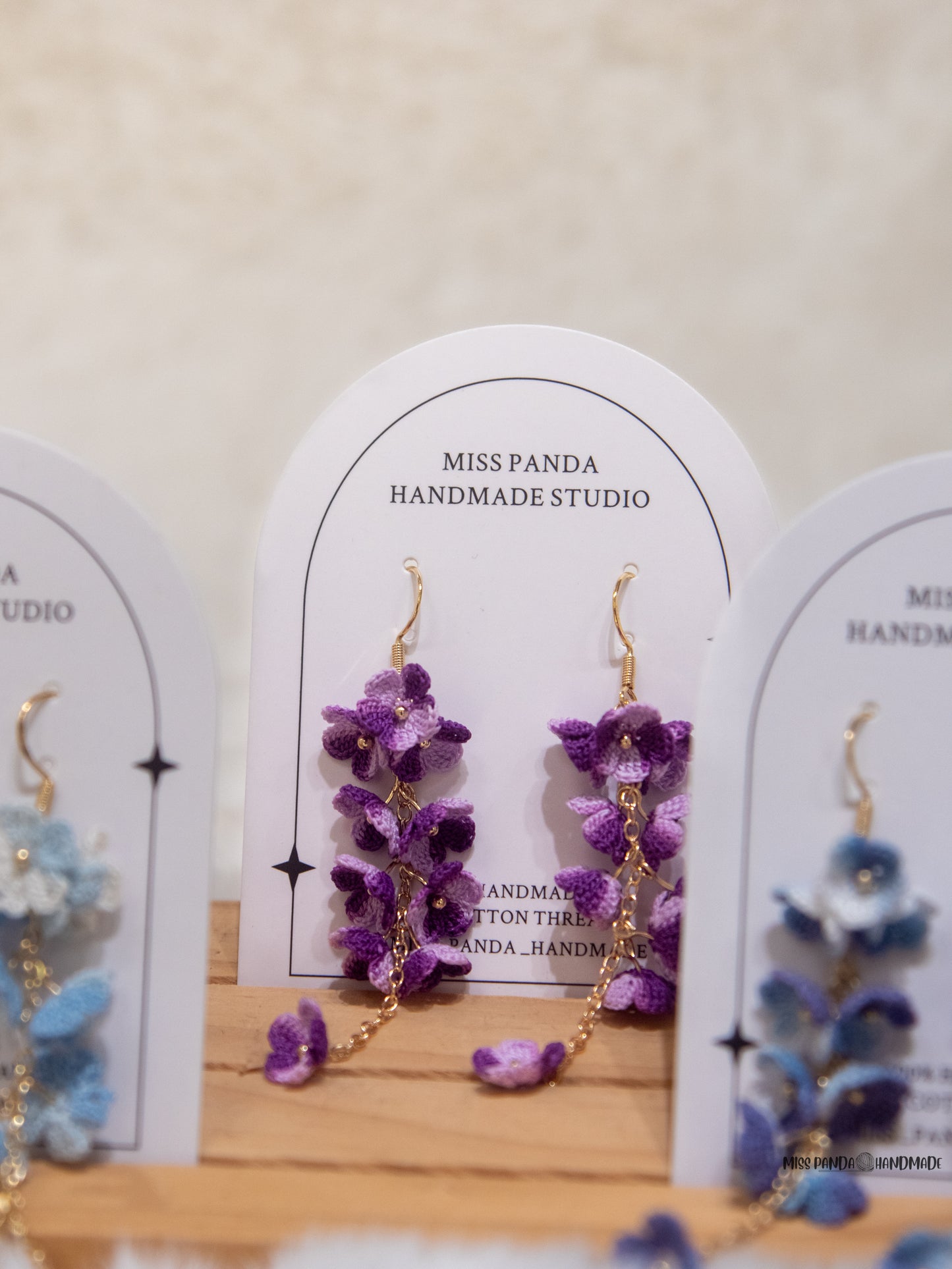 Micro Crochet Earrnigs/Ten Petals Bloom