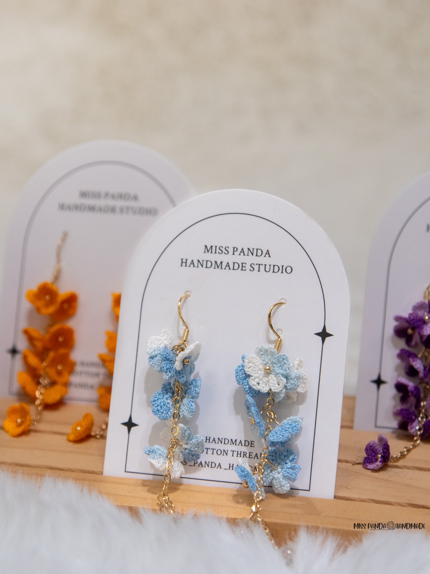 Micro Crochet Earrnigs/Ten Petals Bloom