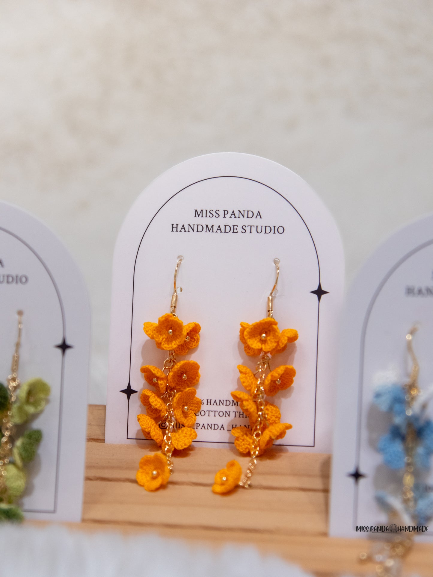 Micro Crochet Earrnigs/Ten Petals Bloom