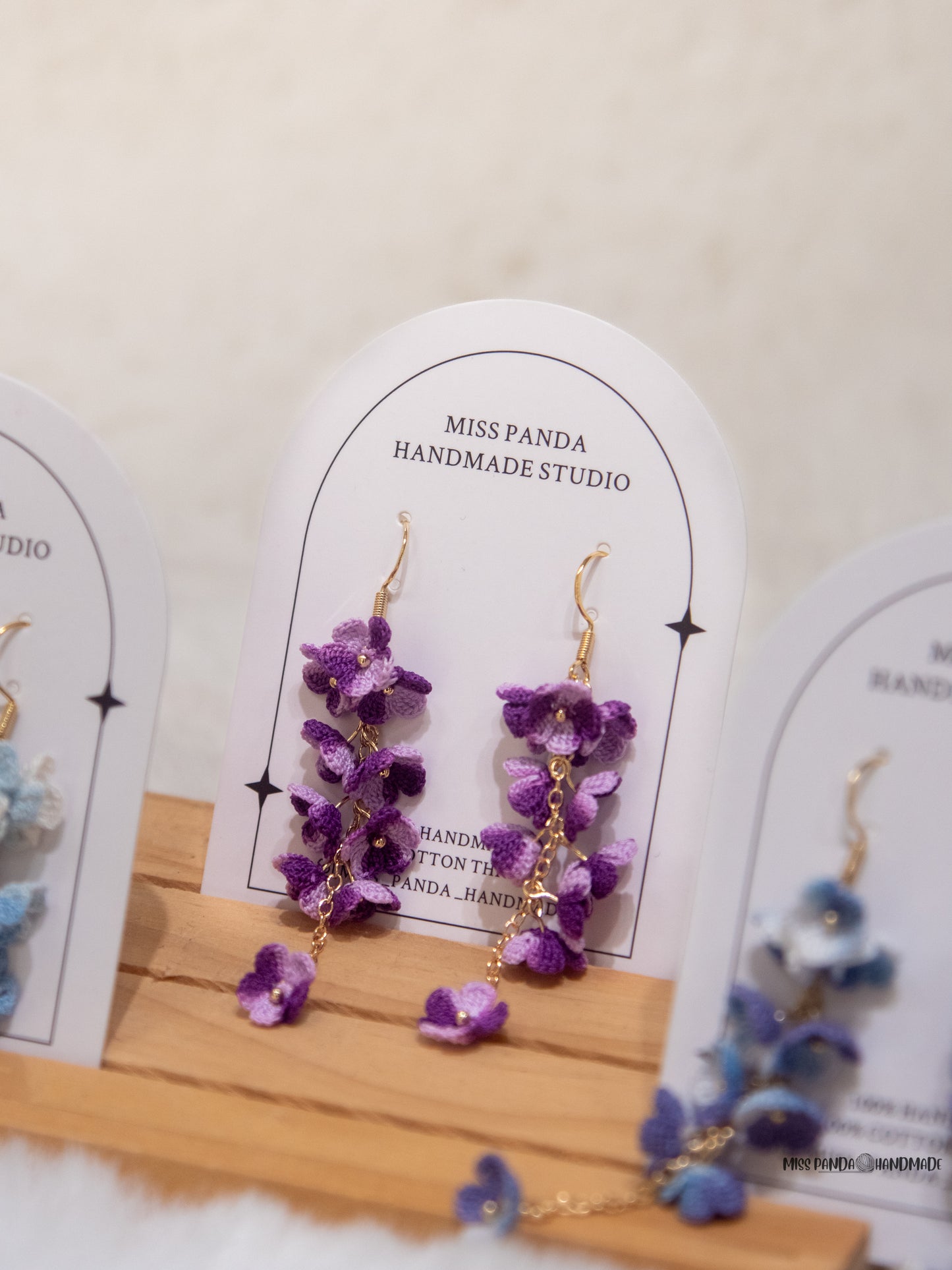 Micro Crochet Earrnigs/Ten Petals Bloom