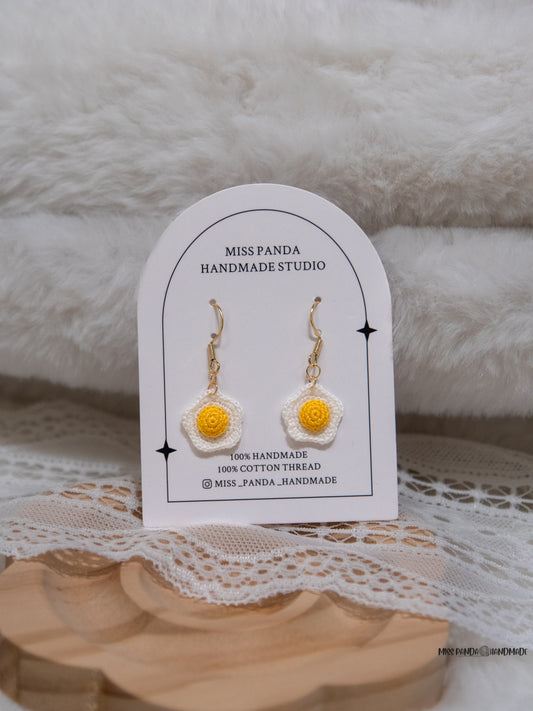 Micro Crochet Earrnigs/Poached Eggs